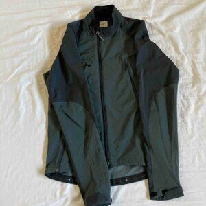 Kitsbow Men's Mixed Shell Gray Lightweight Full Zip Cycling Jacket - Size Small